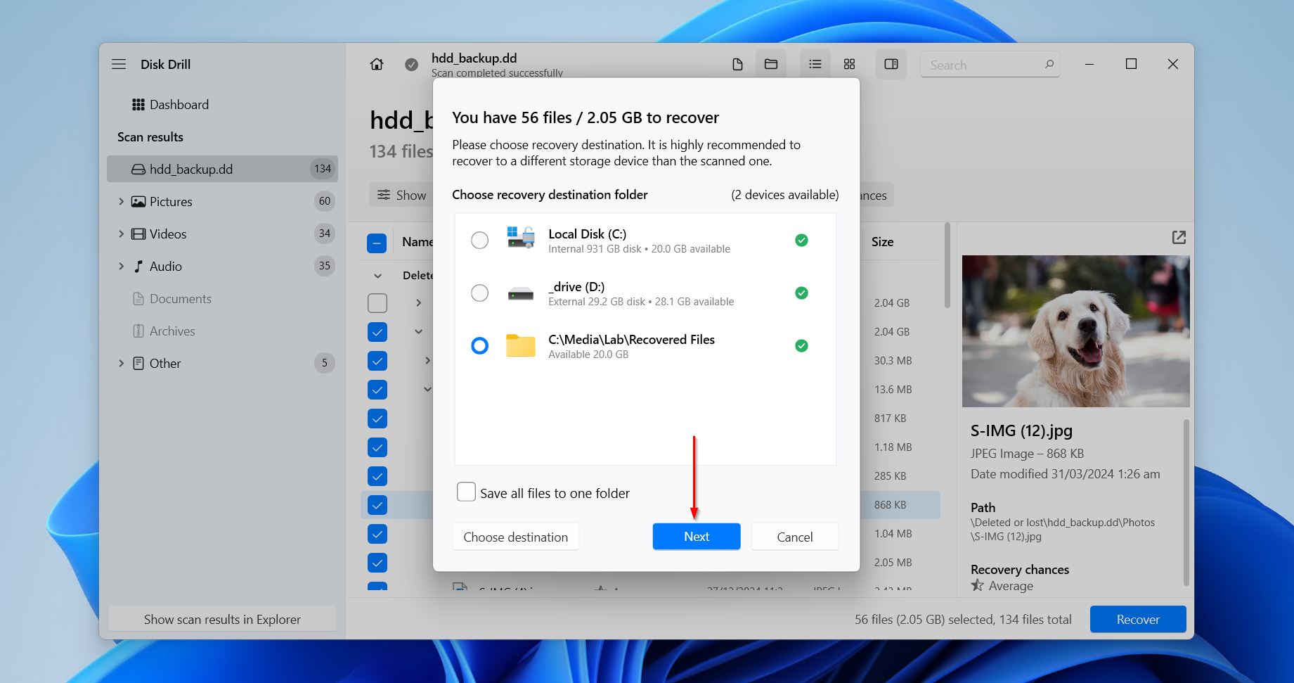 Finishing external HDD recovery.