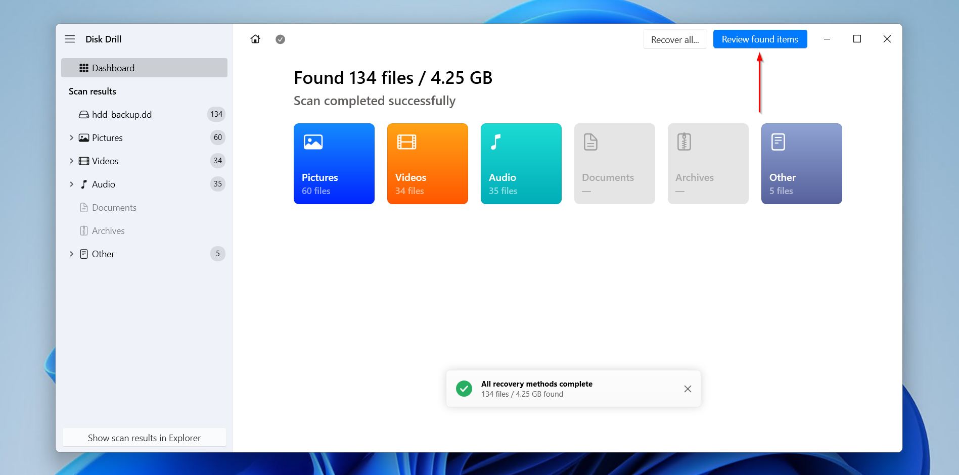 Reviewing data on the corrupted HDD.
