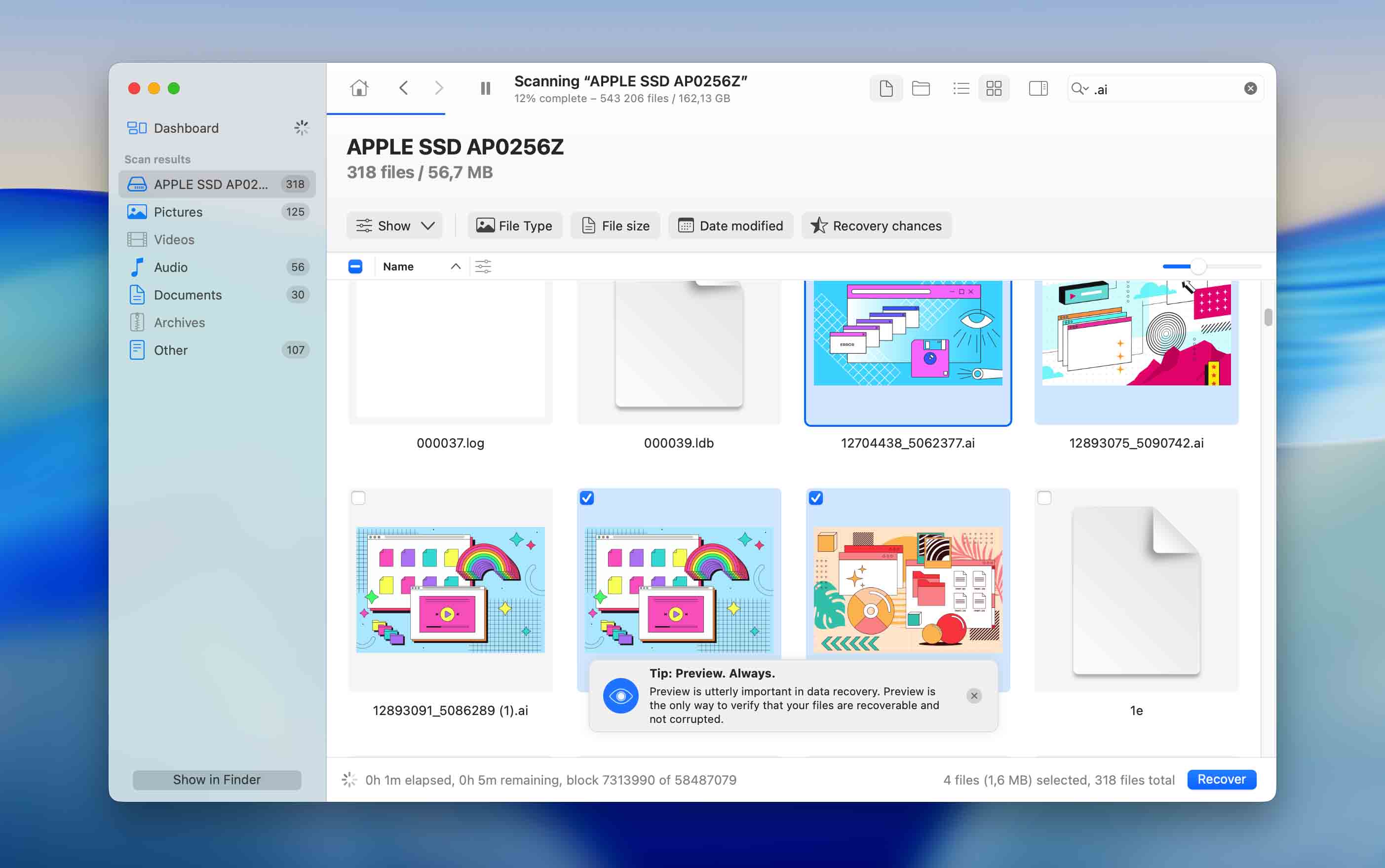 recover .ai files using disk drill