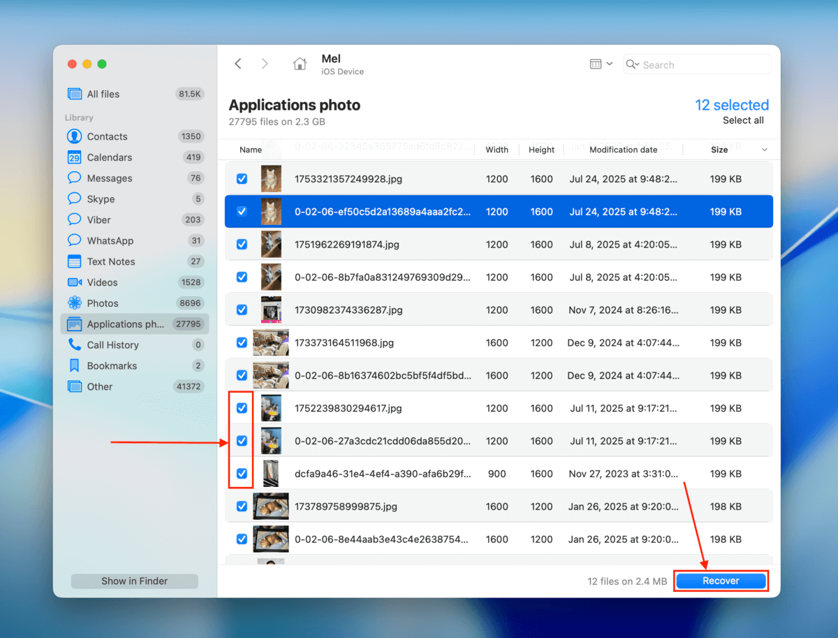 recover option in Disk Drill