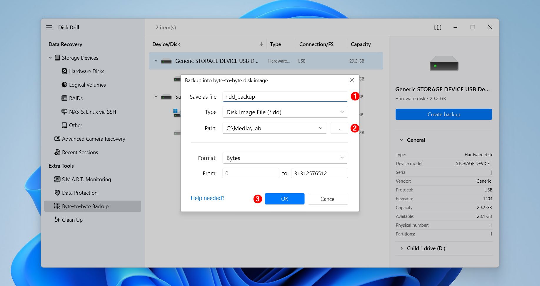 The backup configuration.