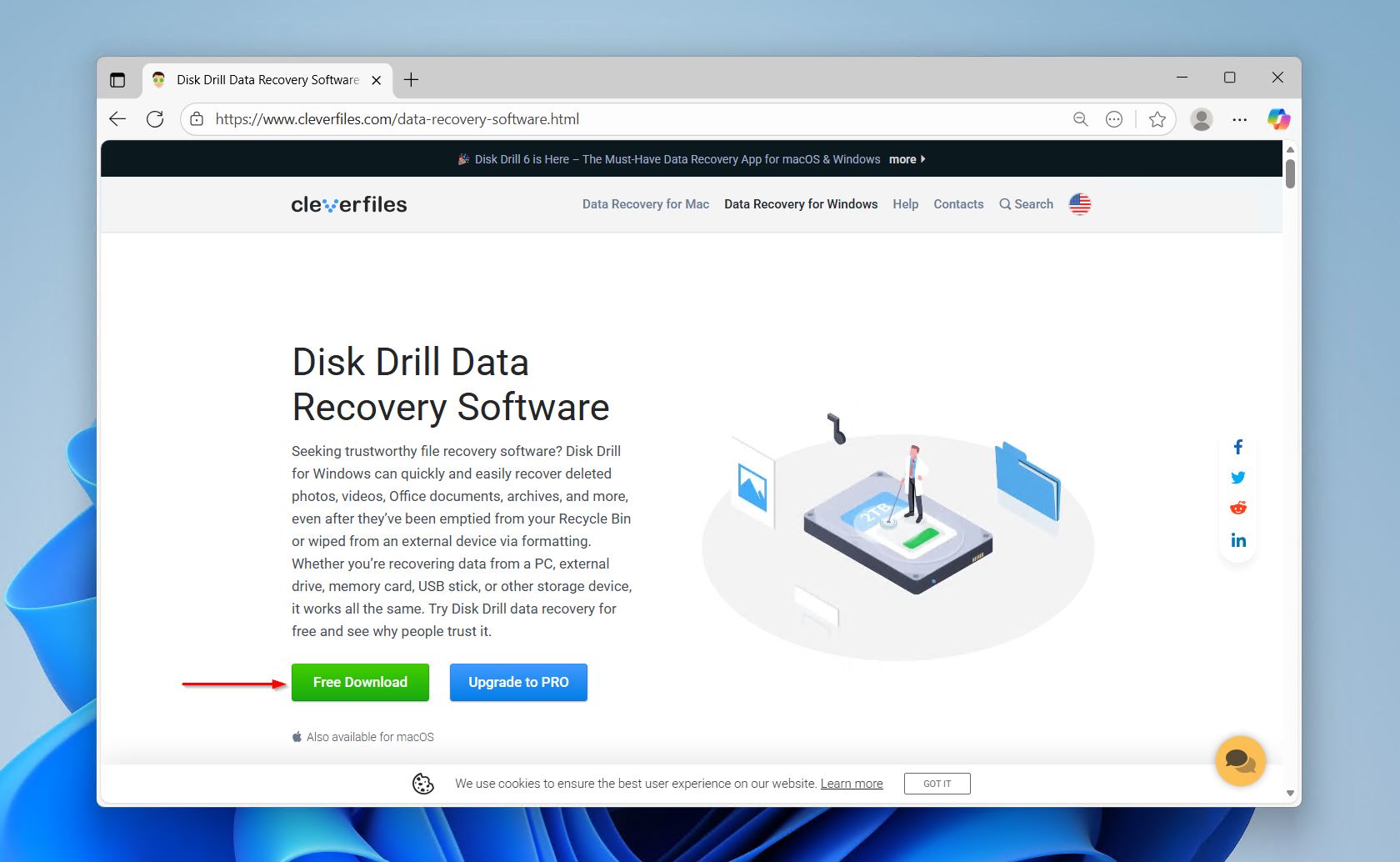 Downloading Disk Drill.