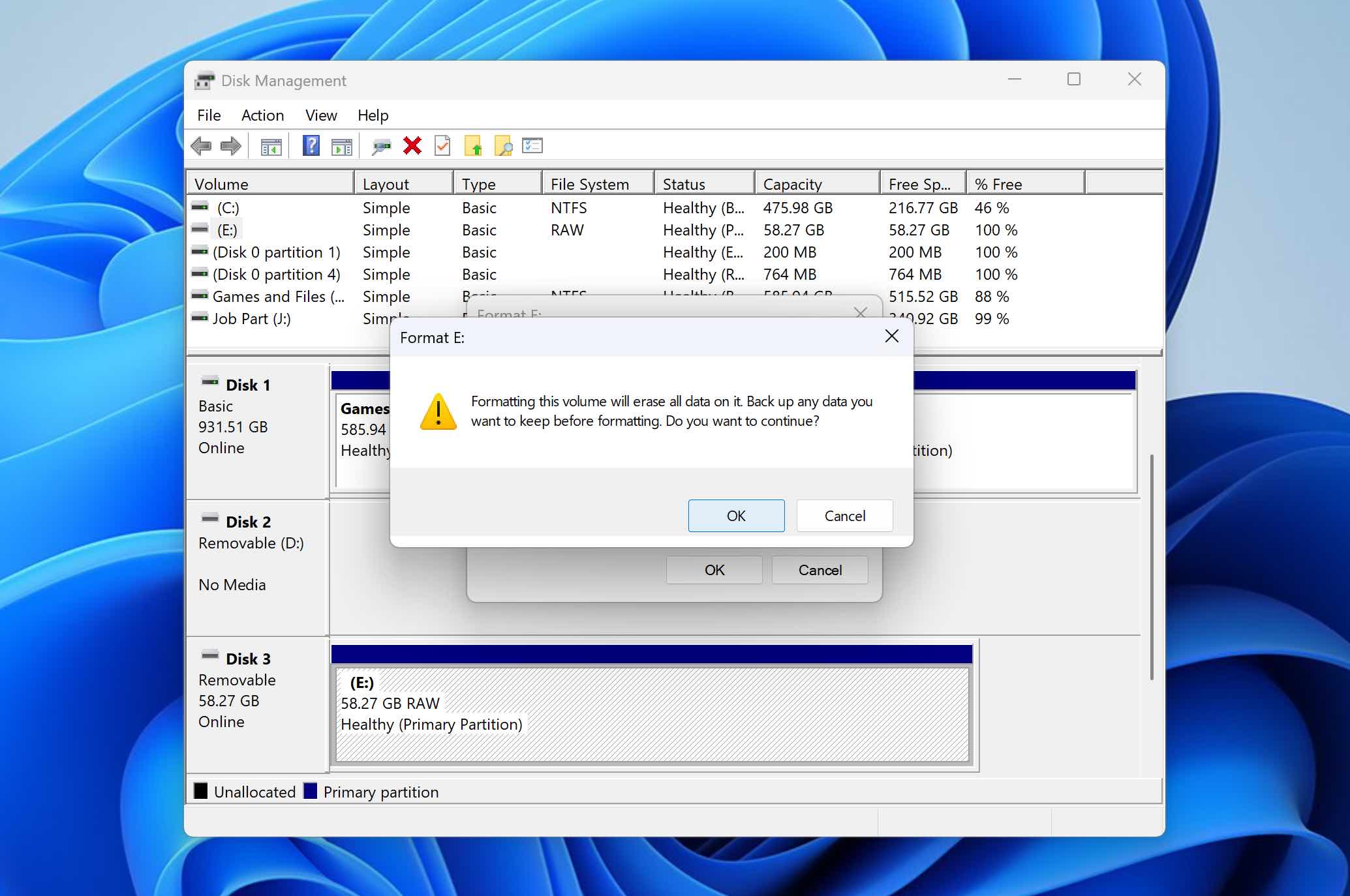 confirm sd card format
