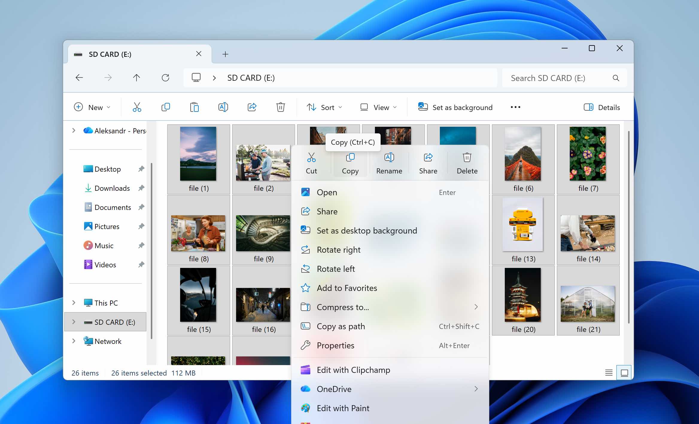 copy files from sd card