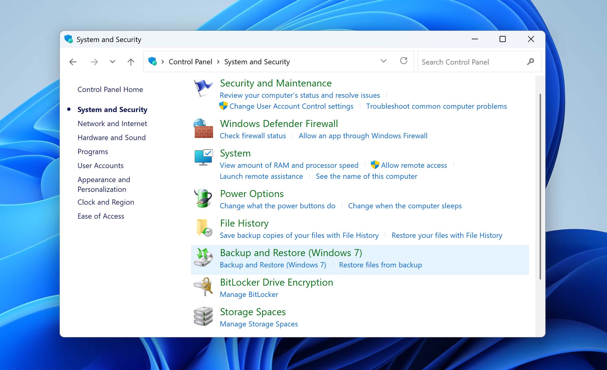 find backup and restore