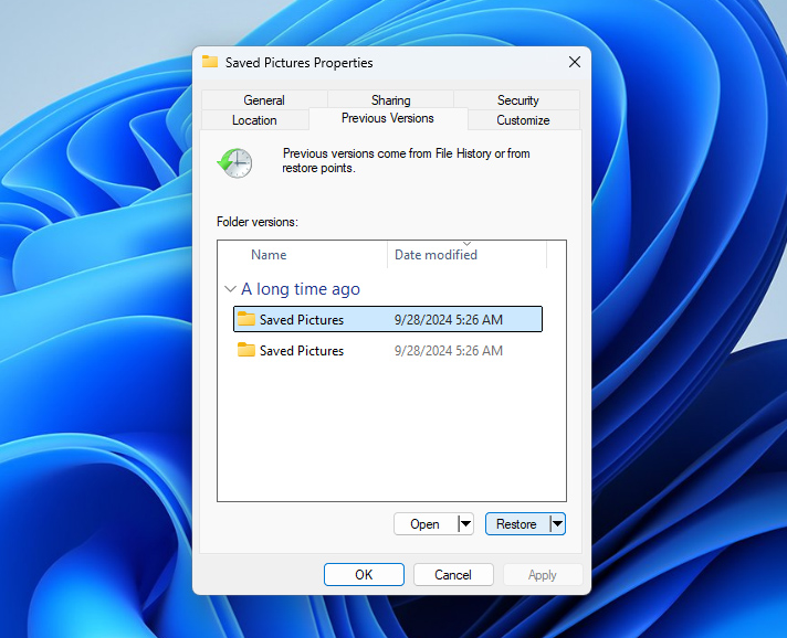 previous version tab