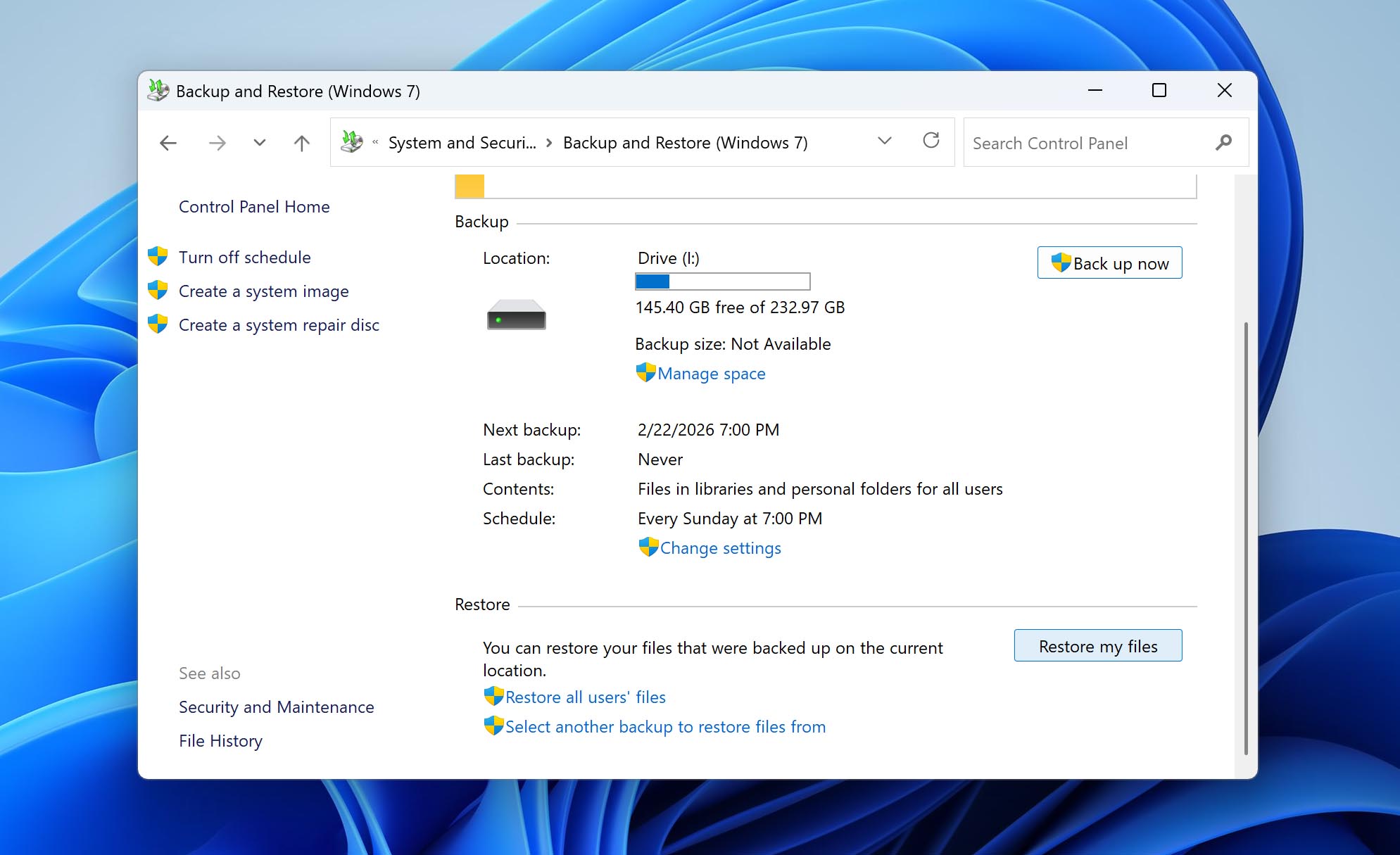 restore my files from backup and restore
