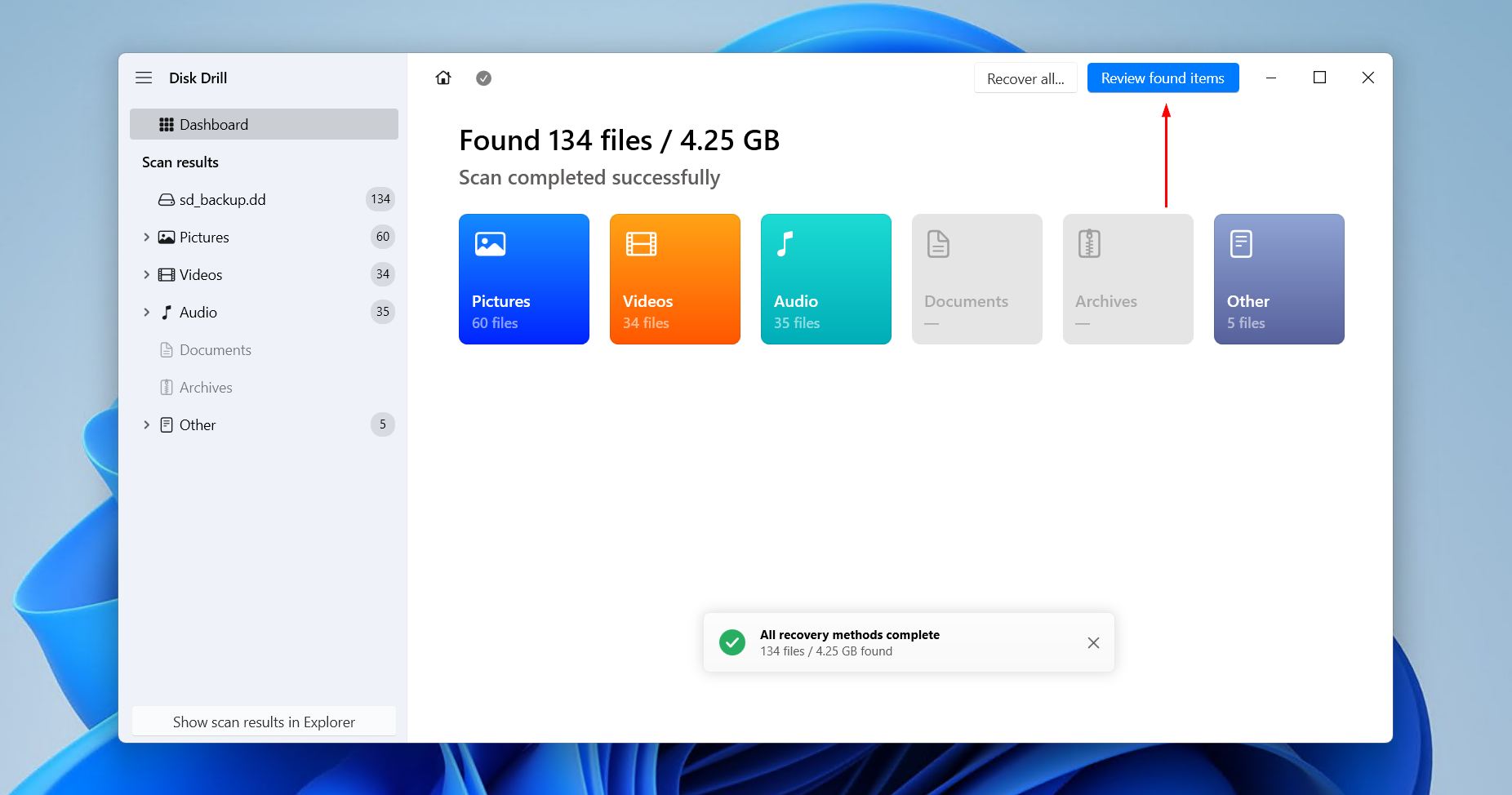 Reviewing the SD card data.