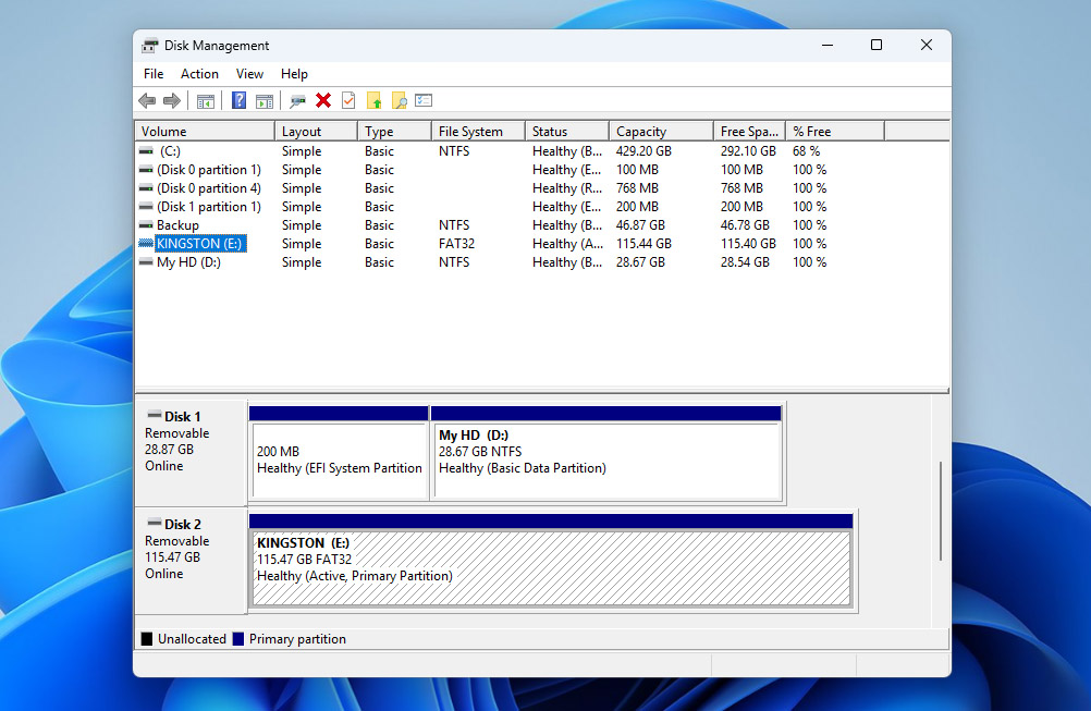 check drive in disk management