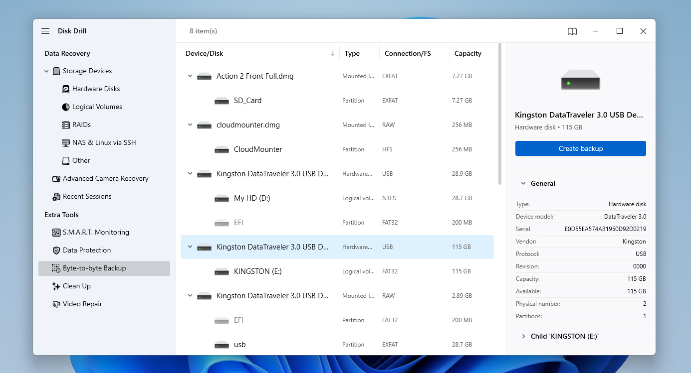 create backup for problem drive