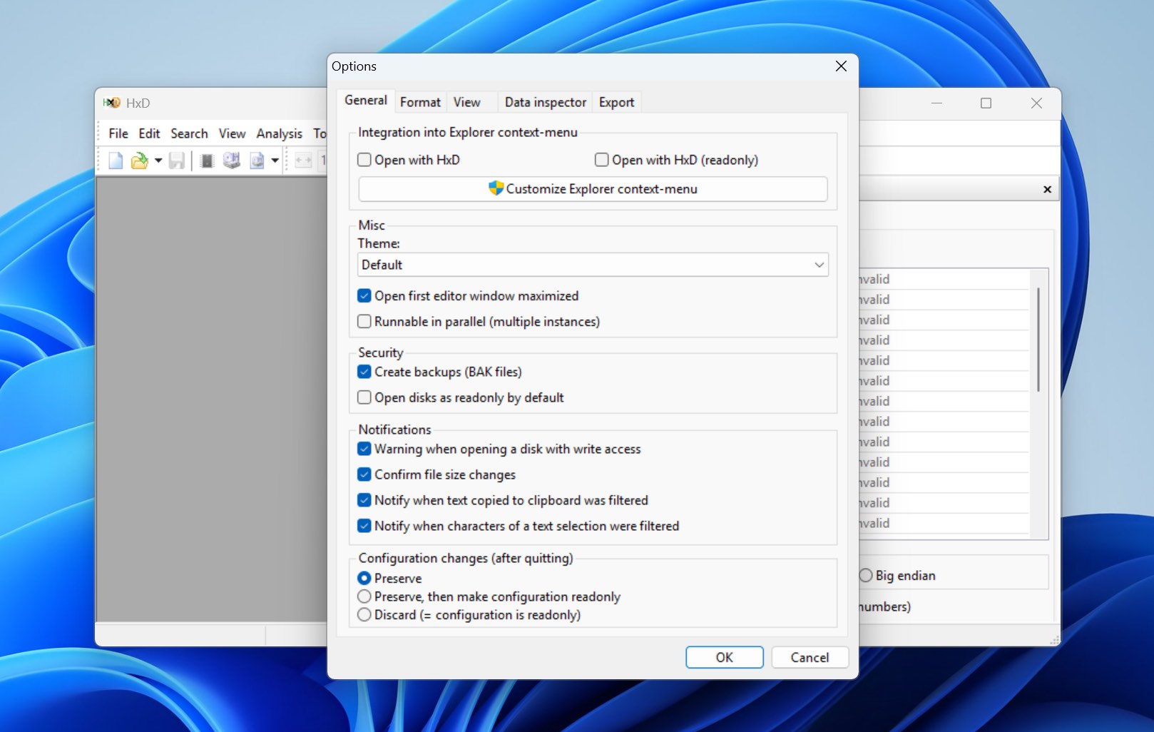 configure hxd software