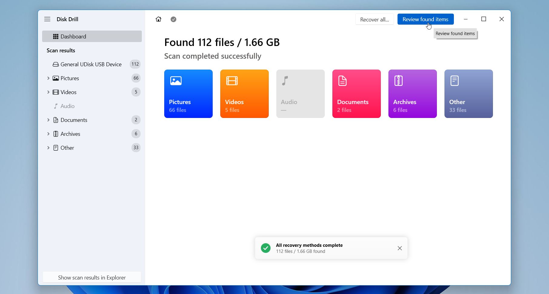 Disk Drill review found items