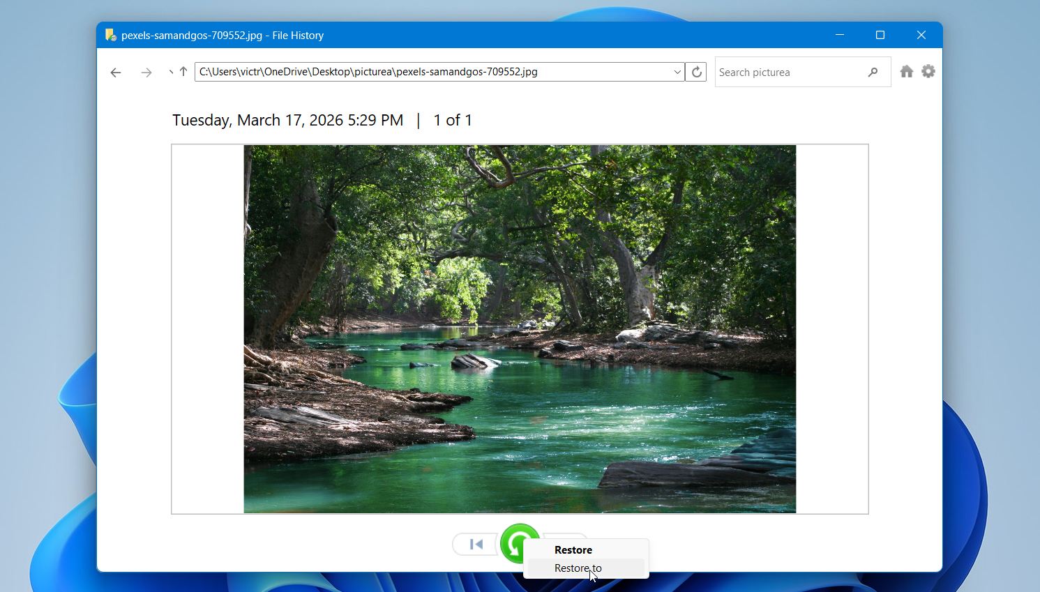 File History recover
