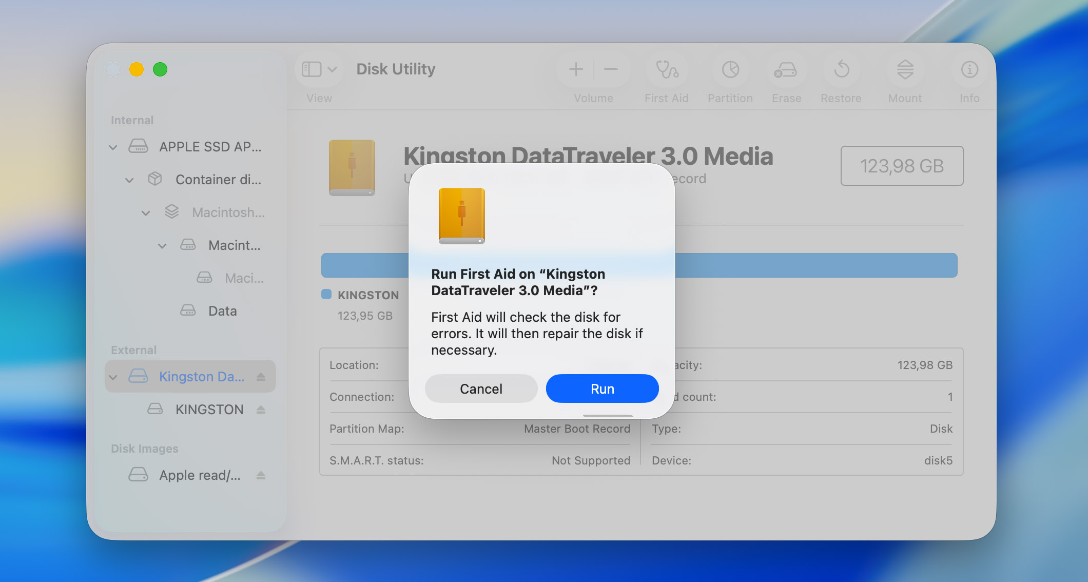 first aid in disk utility