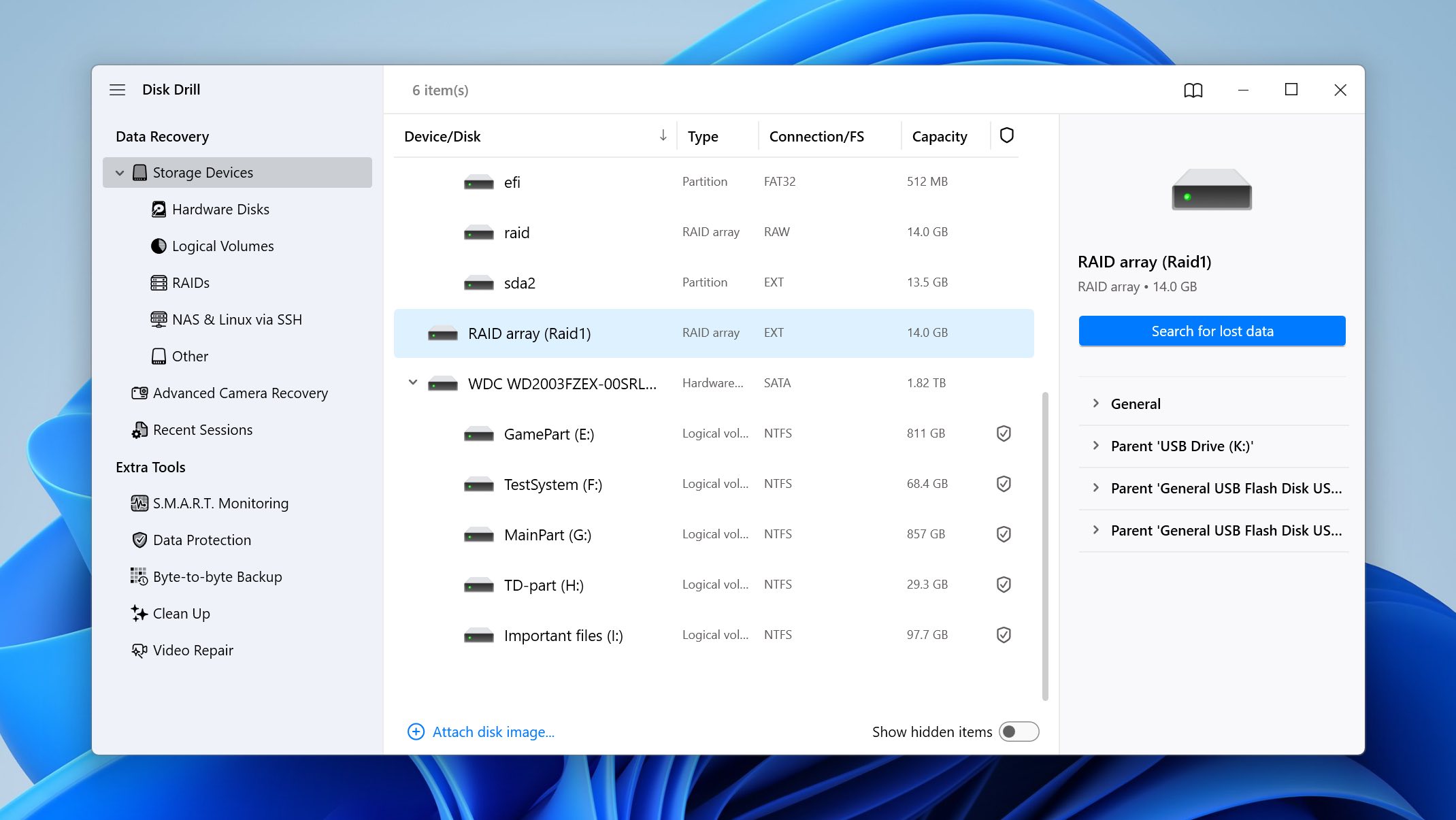 select dynamic drive in disk drill
