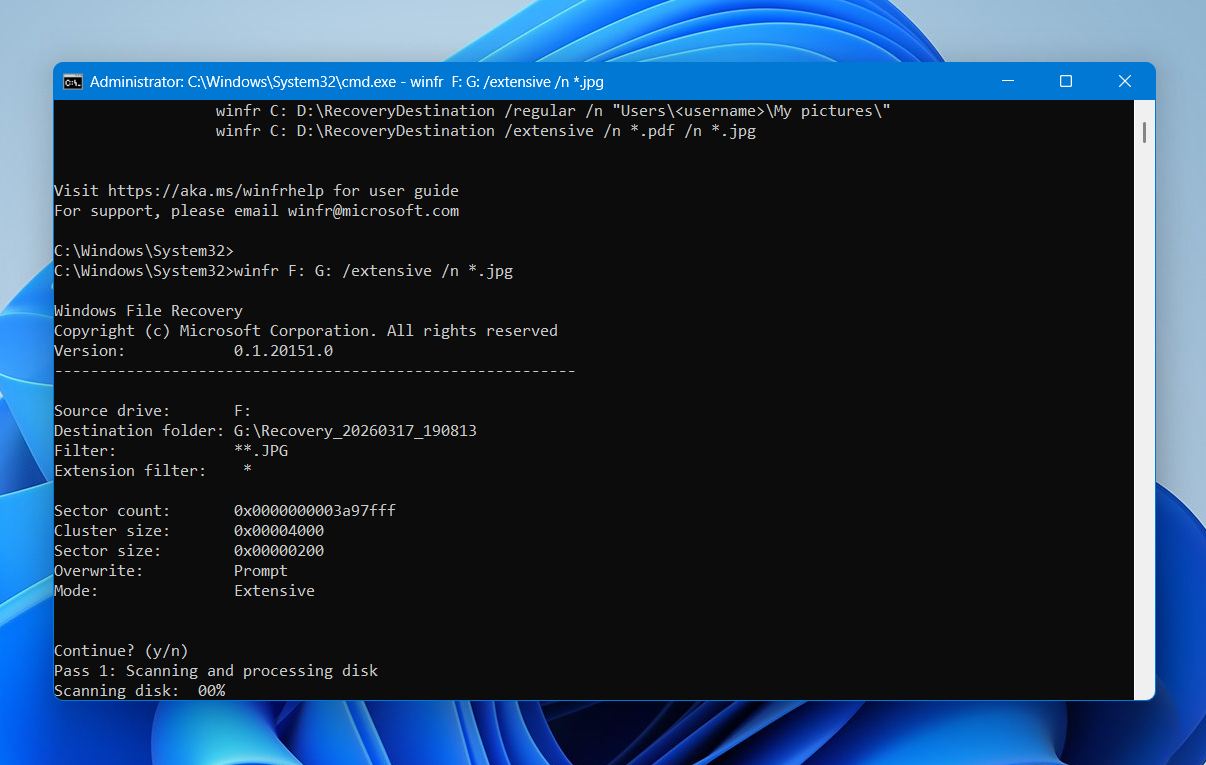 Use Windows File Recovery