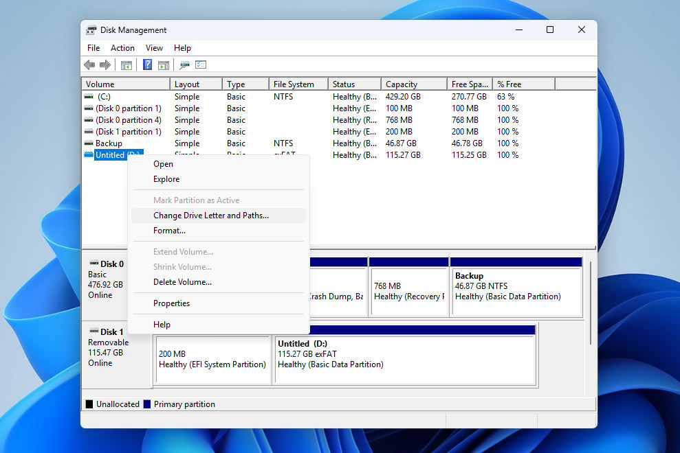 change drive letter and paths