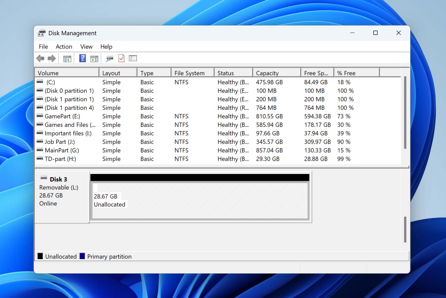 deleted partition on drive