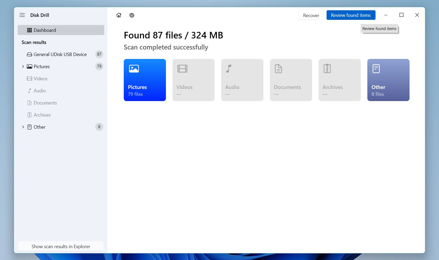 Disk Drill review found items