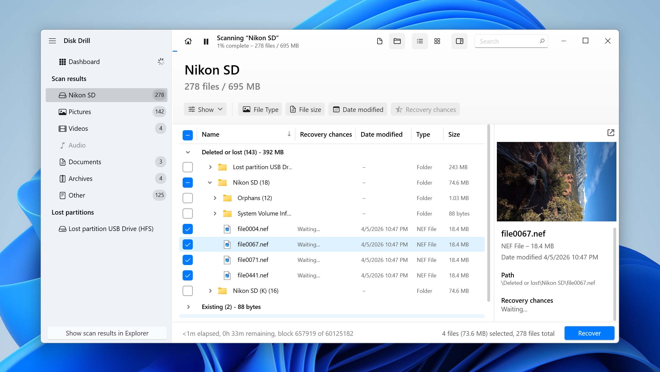 preview and select nef files