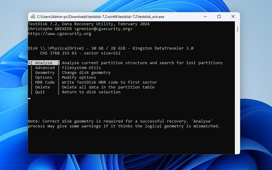 analyse usb structure