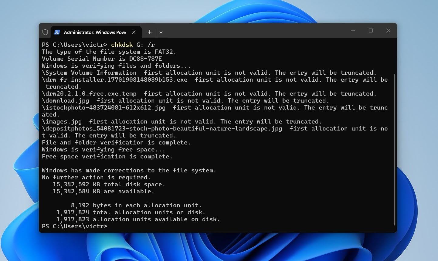 Run CHKDSK