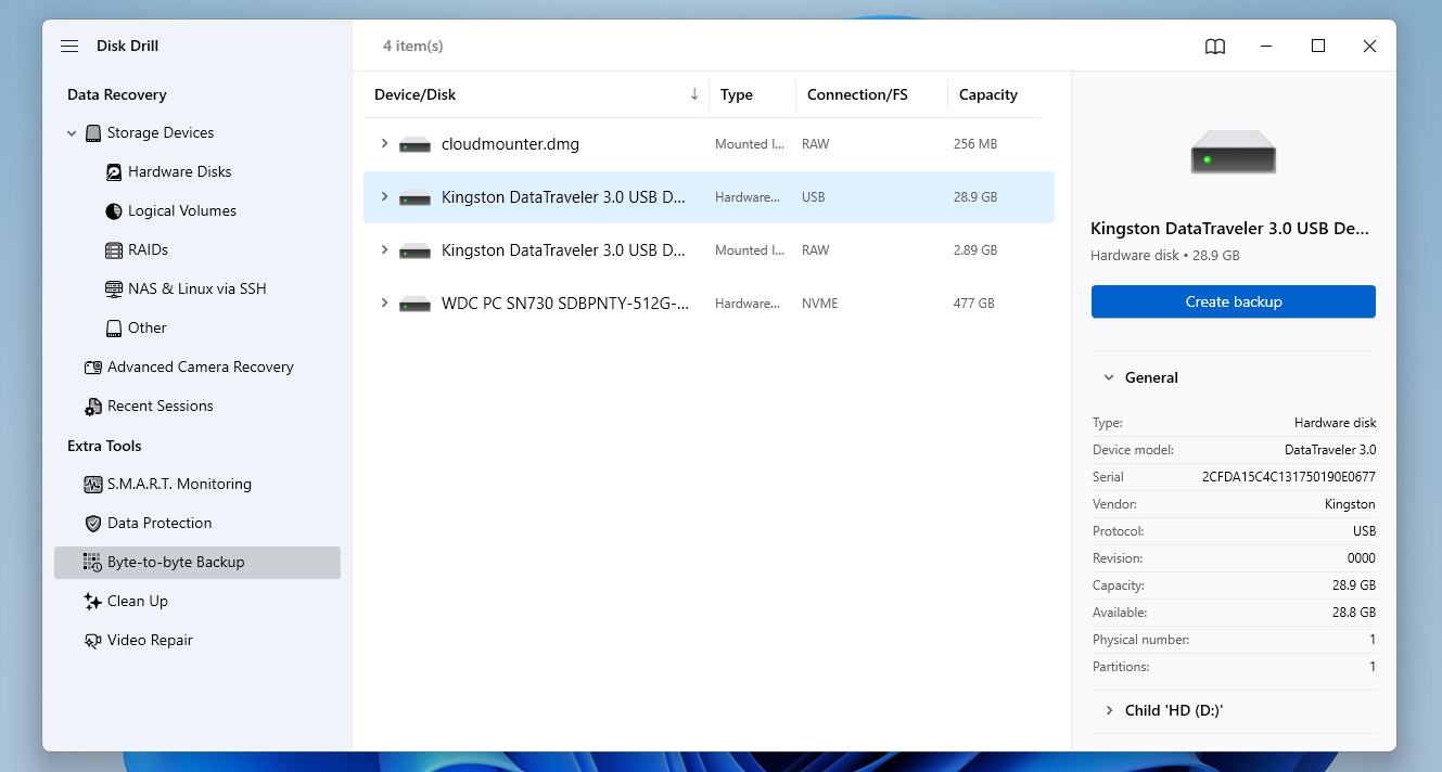 create backup