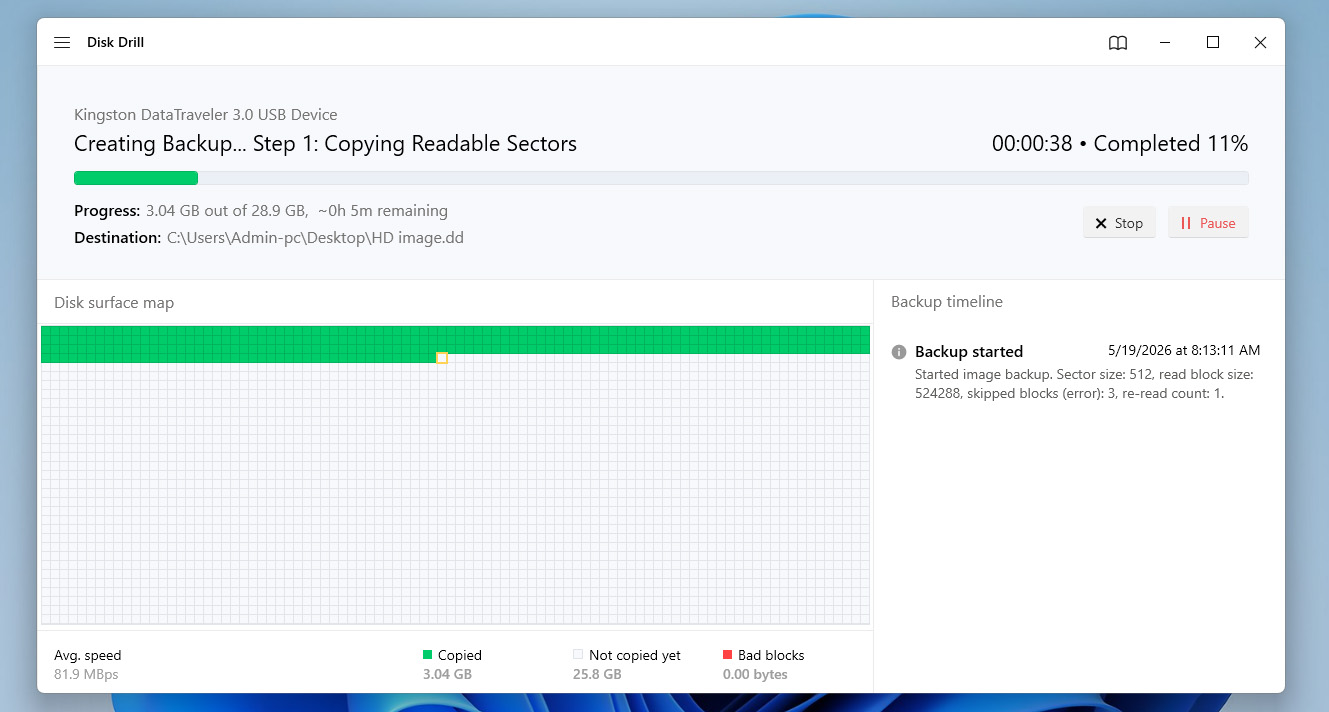 creating backup