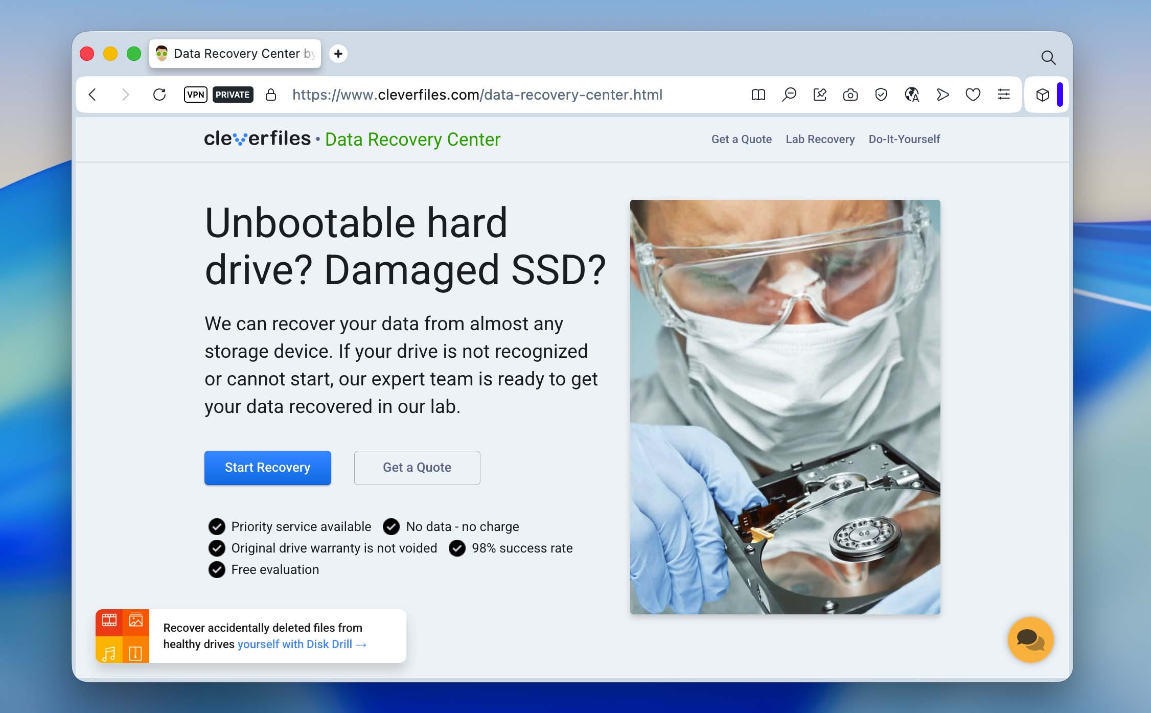 data recovery centre by clever files