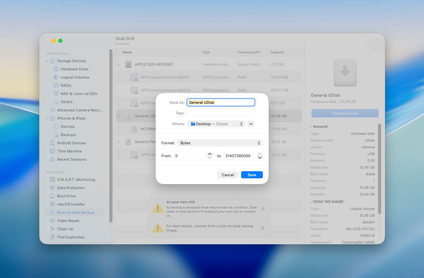 Disk Drill save backup