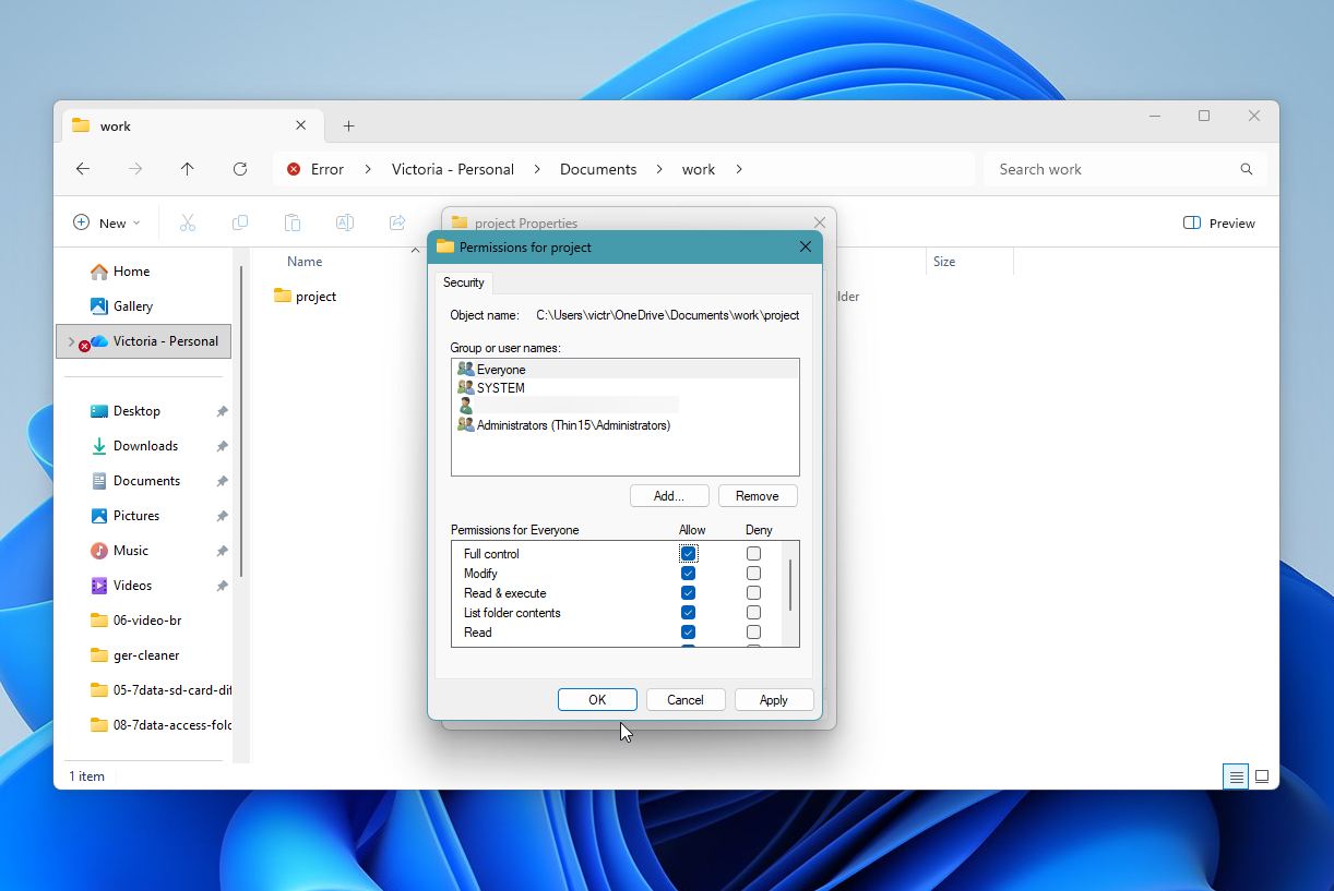 Check the permissions you wish to enable