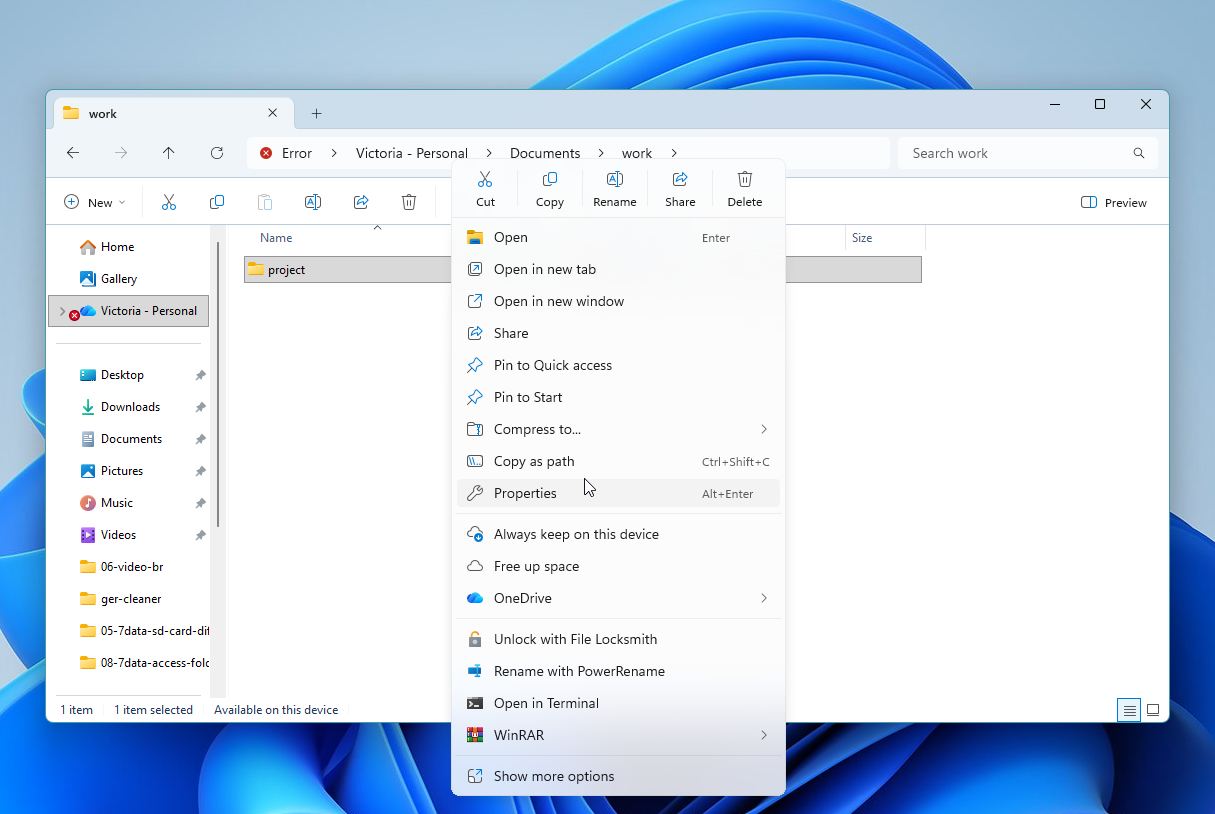 Folder properties