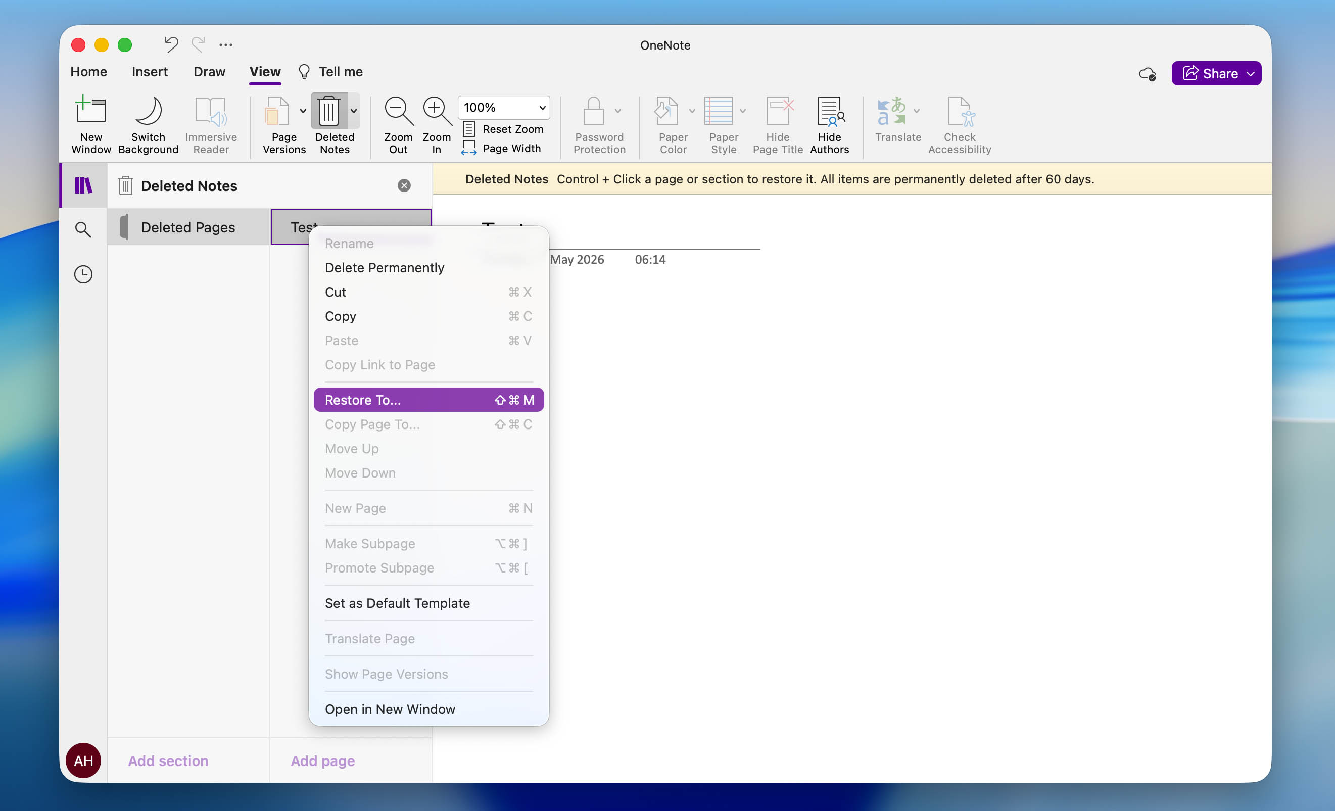 restore to mac