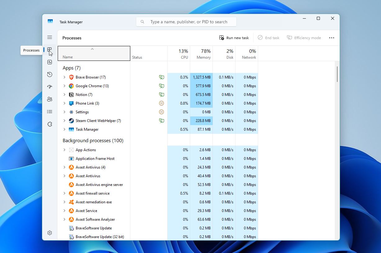 Check Task Manager