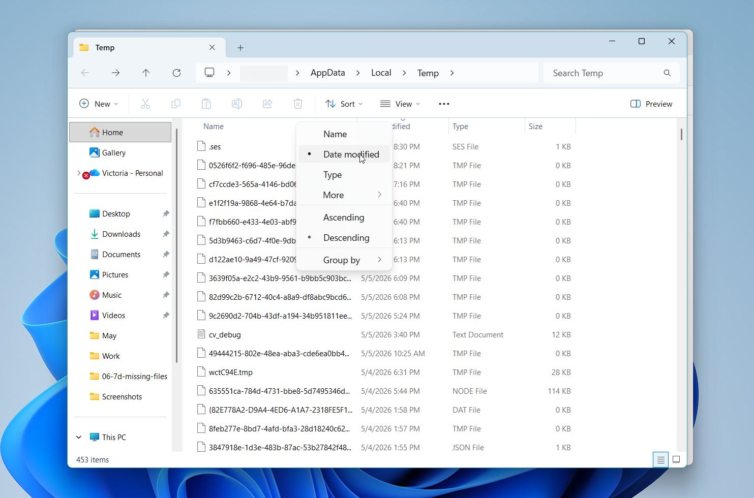 Temp folder