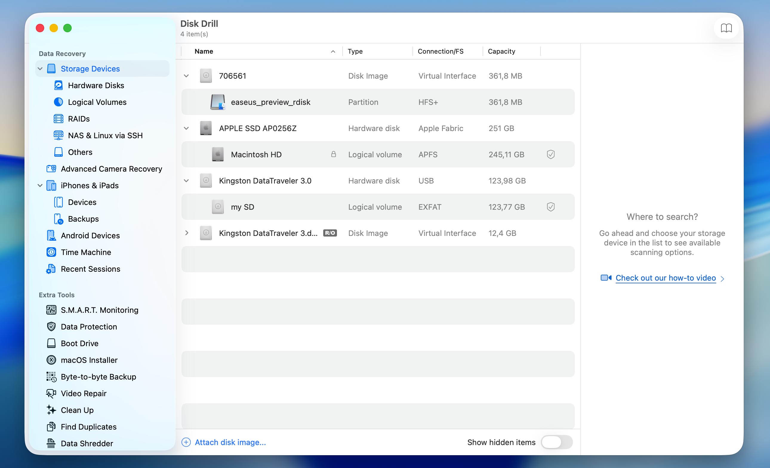 attach disk image