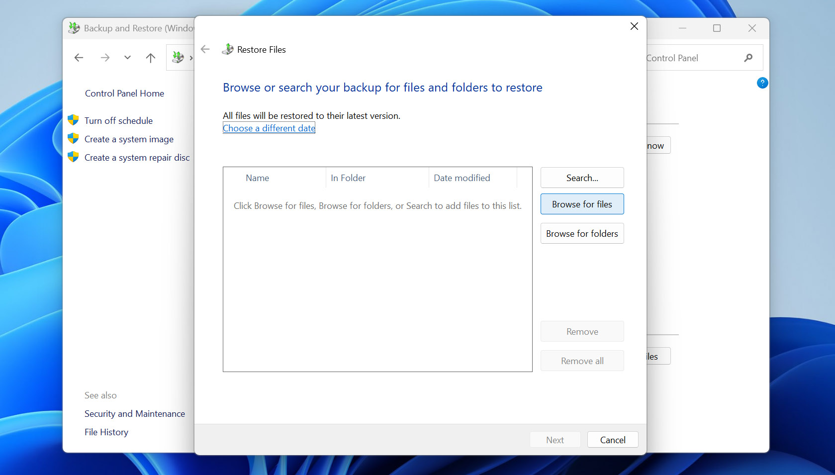 browse for files or folders