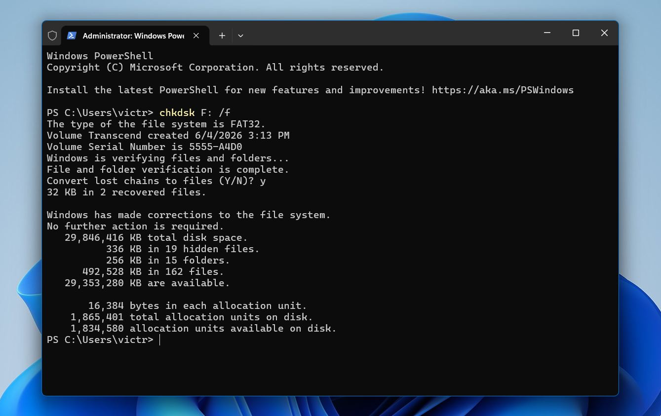 Run CHKDSK