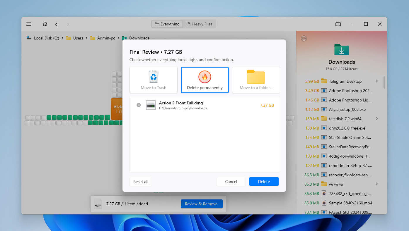 delete files with disk drill clean up module