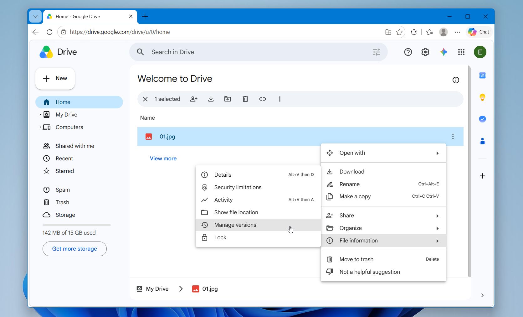 Restore versions cloud backups