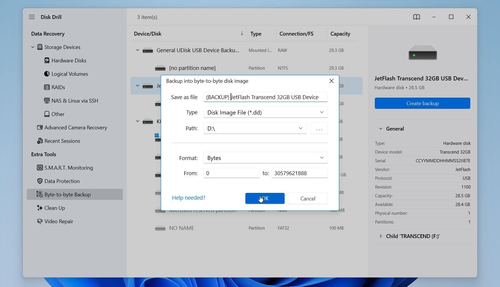 Disk Drill backup settings