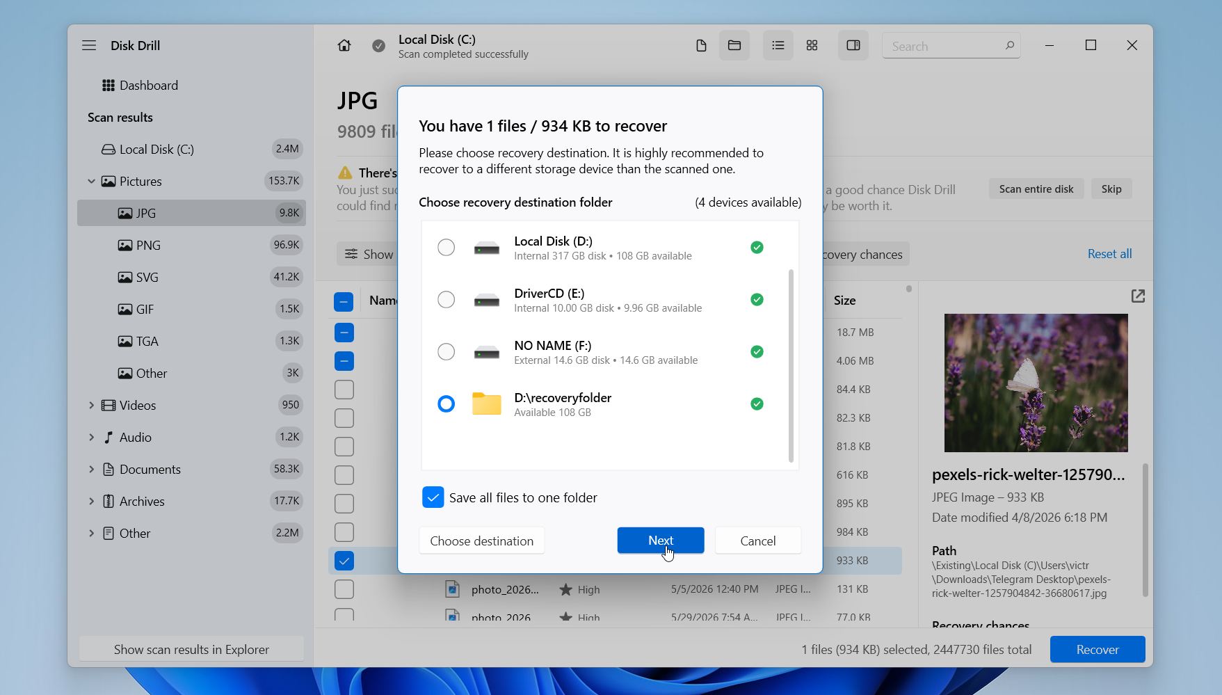 Disk Drill save files