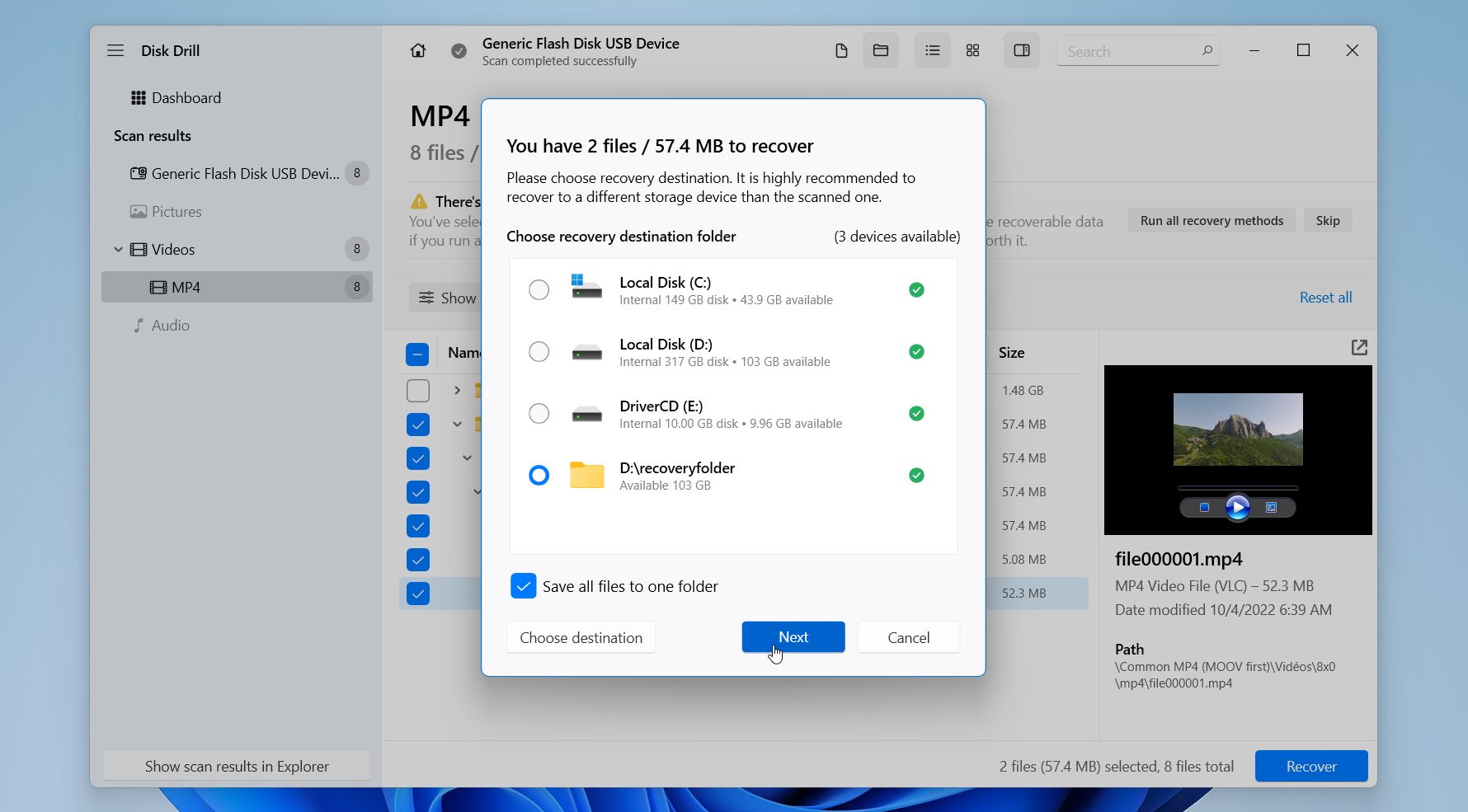 Disk Drill save recovered files