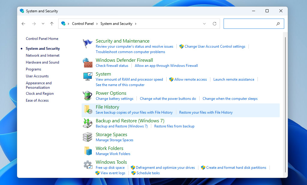 open file history