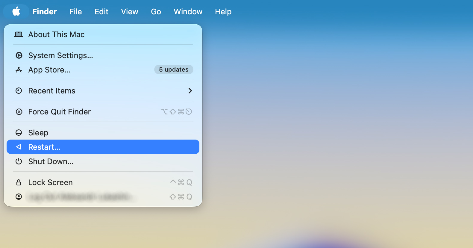 restart your mac