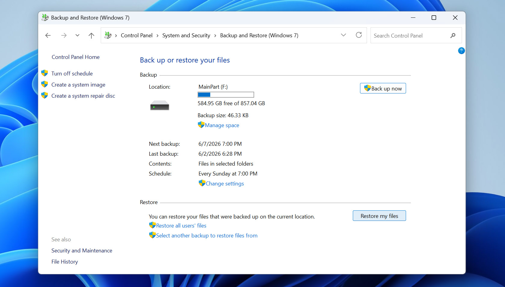 restore my files
