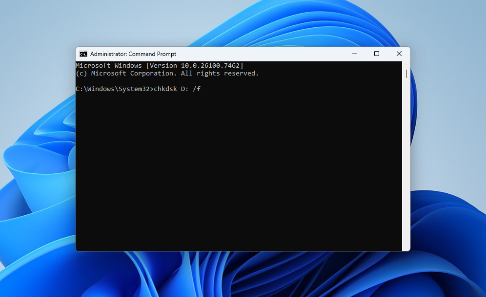 run chkdsk command
