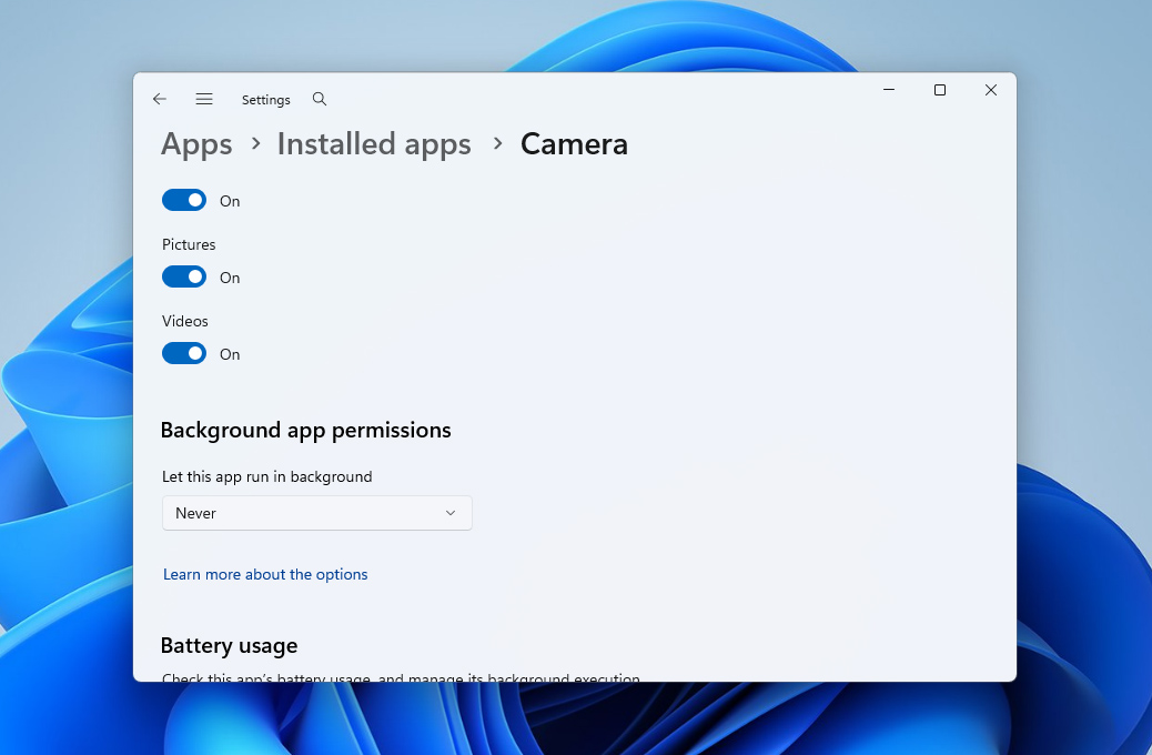 disable background app permissions 