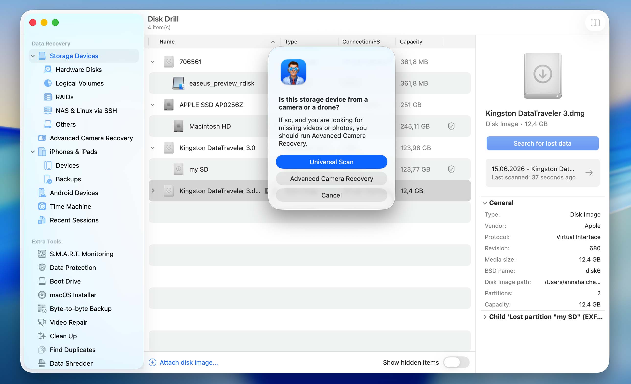 start universal scan