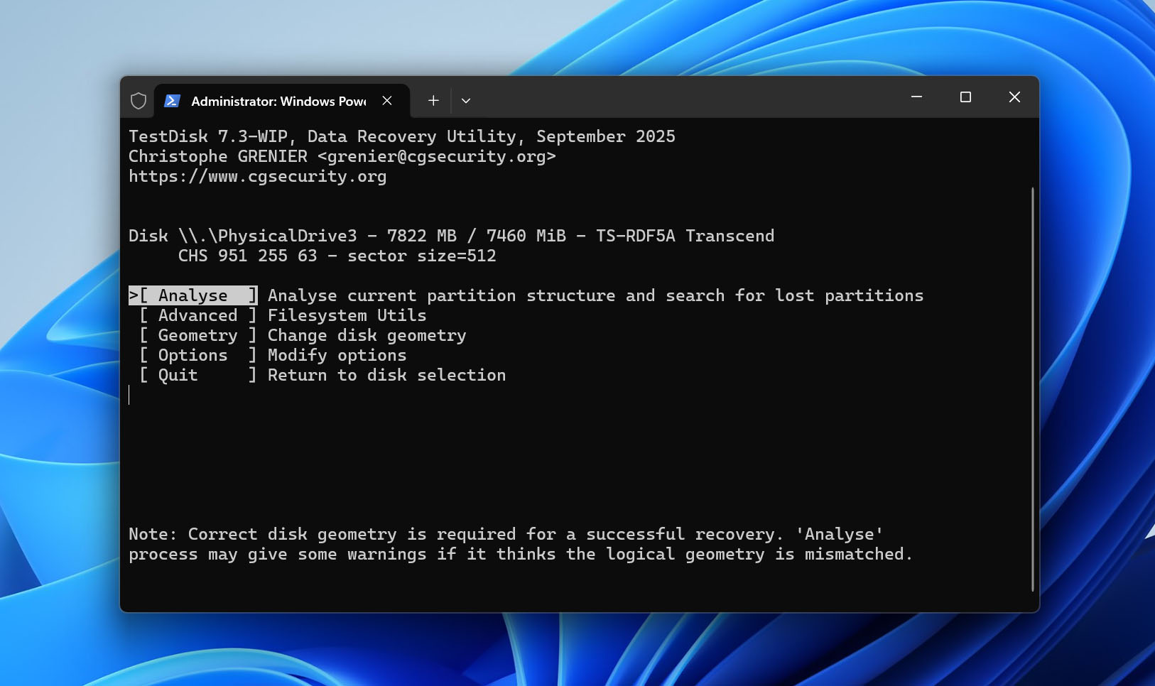 analyse sd card